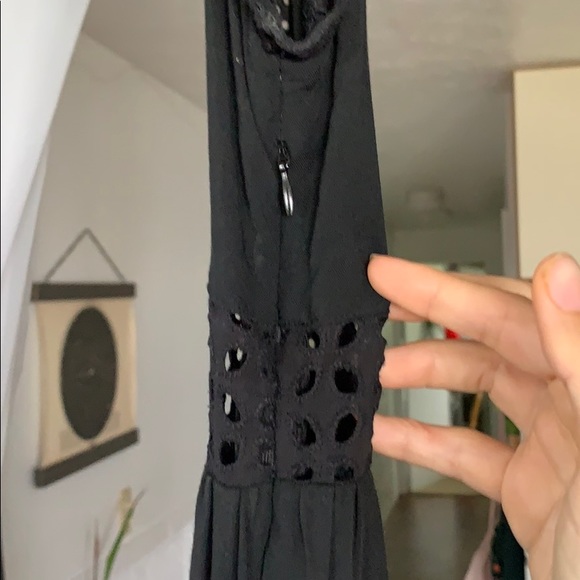 Zara Black Eyelet Fit and Flare Mini Dress - Picture 8 of 8